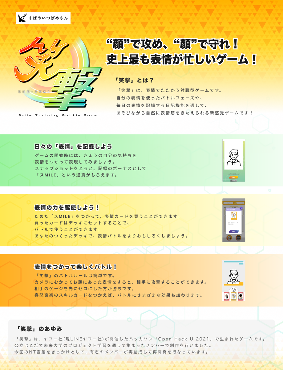笑撃の紹介パネル